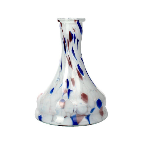 Shisha Flask Bell White-Blue-Manganese Crumbs