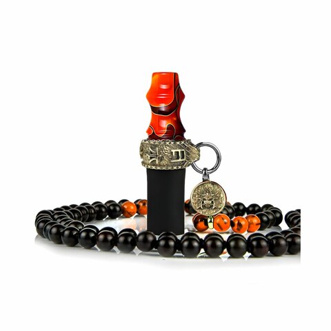Shisha Personal Mouthpiece - Samurai Beads (Orange)