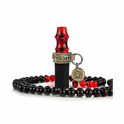 Shisha Personal Mouthpiece - Samurai Beads (Red)