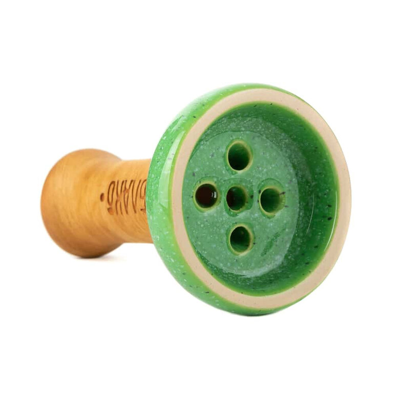 Shisha Bowl / Head Oblako Black Glaze Top (Green with Points) 2